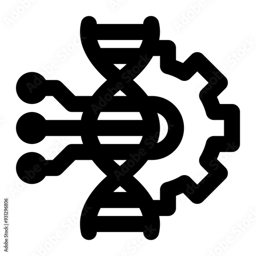 biotechnology, genetic engineering, biological engineering, bioengineering, engineering, biomechanic outline icon
