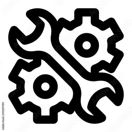 mechanical engineering, mechanics, engineering, machine, tools, repairing outline icon