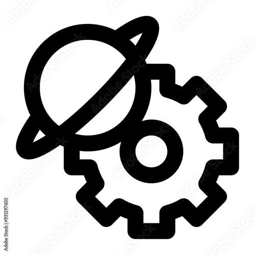 planetary engineering, astronomy, planet, engineering, space outline icon