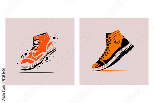 vector illustration of Shoes Shop Logo Template Design , Sneakers, sports shoes , running shoes.