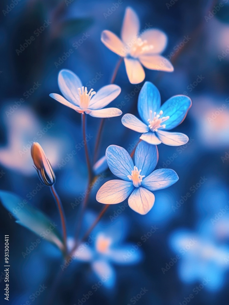 Fototapeta premium Blue flower bouquet close-up
