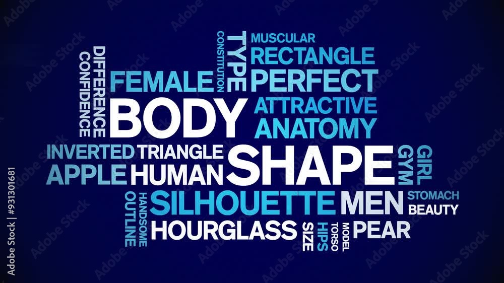Body Shape animated word cloud;text design animation tag kinetic typography seamless loop. Body Shape animated word cloud;text design animation tag kinetic typography seamless loop.
