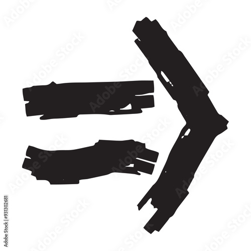 best popular grunge arrow on color black element. Black grunge arrow brush design element