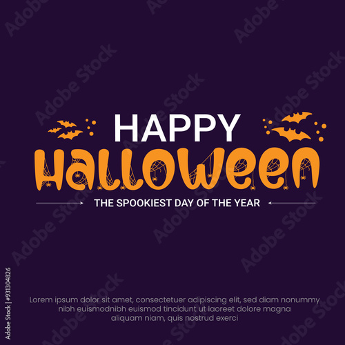 Happy Halloween Bats The vector template design 