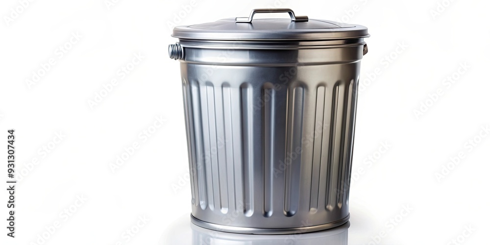Trash can isolated on white background, waste, garbage, bin, clean, dispose, recycling, environment, maintenance Trash can isolated on white background, waste, garbage, bin, clean, dispose, recycling, environment, maintenance