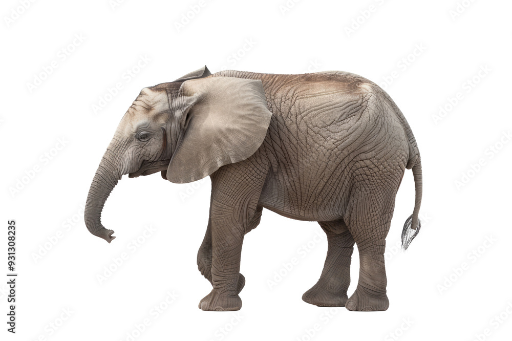 African elephant isolated on transparent background, side view African elephant isolated on transparent background, side view