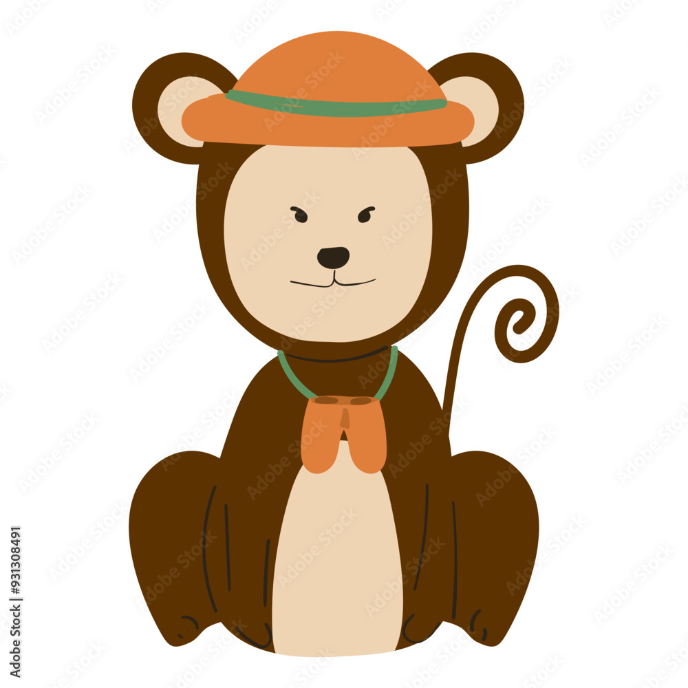 Monkey Cute Animal Holiday Illustration Monkey Cute Animal Holiday Illustration