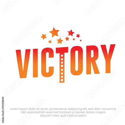 Victory Celebration logo design Champion Vector Template
