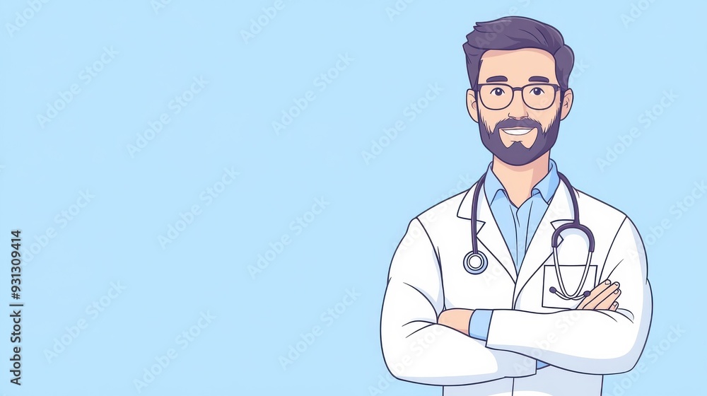 Friendly Male Doctor Illustration: Your Healthcare Professional for Personalized Medical Care Friendly Male Doctor Illustration: Your Healthcare Professional for Personalized Medical Care