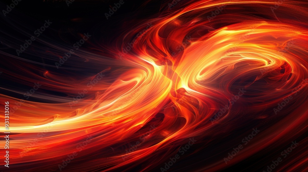 Generate an abstract background featuring fiery swirls on a dark background. Ensure the swirls are vivid and dynamic, with ample copy space for versatile use Generate an abstract background featuring fiery swirls on a dark background. Ensure the swirls are vivid and dynamic, with ample copy space for versatile use