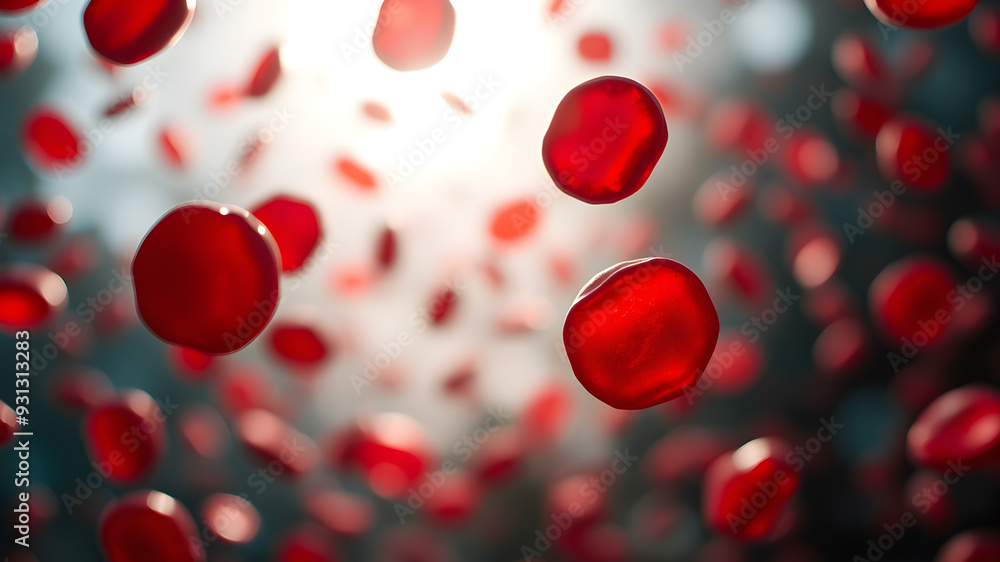 red blood cells flowing red blood cells flowing