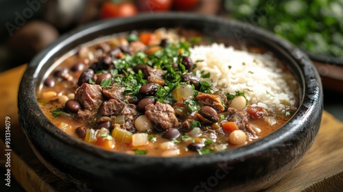 Hearty Beef and Bean Stew with Rice: A Comforting Meal for Any Occasion