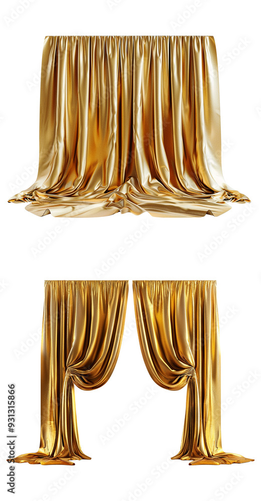 golden curtain isolated on transparent background golden curtain isolated on transparent background