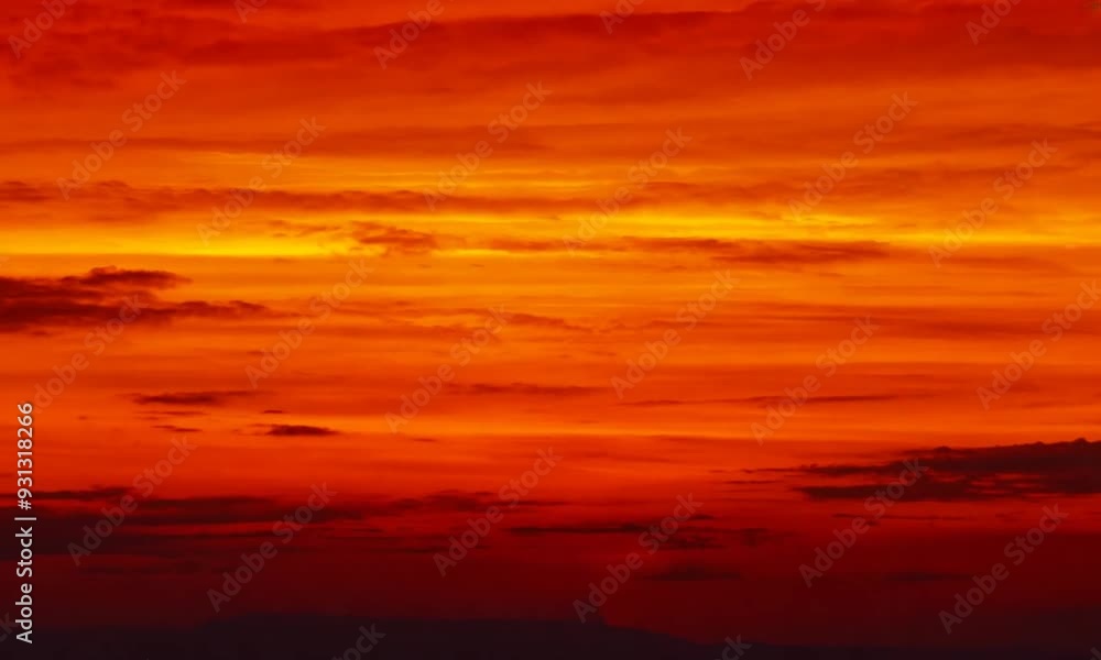 Fiery Sunset Canvas: A breathtaking panorama of a vibrant, fiery sunset paints the sky in hues of crimson and gold. Fiery Sunset Canvas: A breathtaking panorama of a vibrant, fiery sunset paints the sky in hues of crimson and gold.