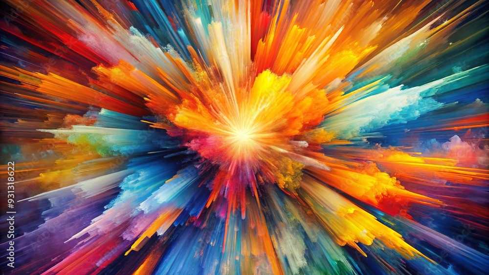 Obraz premium A vibrant tapestry of color, texture, and energy, this artwork unfolds in swirling bursts of creativity, emotion, and raw expression, captivating the senses.