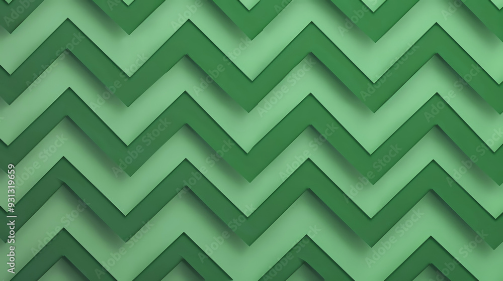 A vibrant green zigzag pattern with layered waves, perfect for backgrounds, textiles, and modern design projects. A vibrant green zigzag pattern with layered waves, perfect for backgrounds, textiles, and modern design projects.