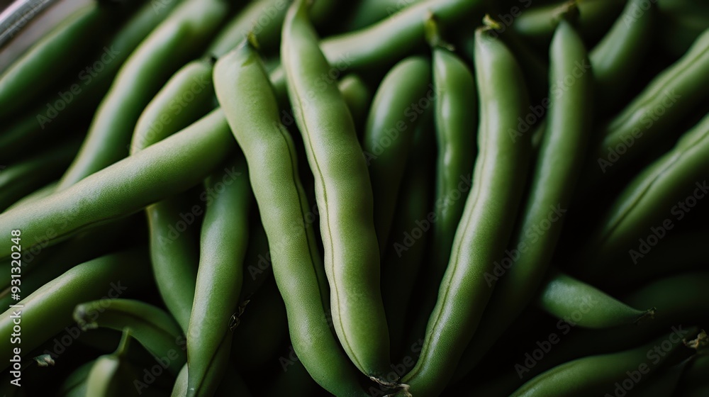 Fresh Green Beans Close-Up: Healthy Organic Produce Fresh Green Beans Close-Up: Healthy Organic Produce