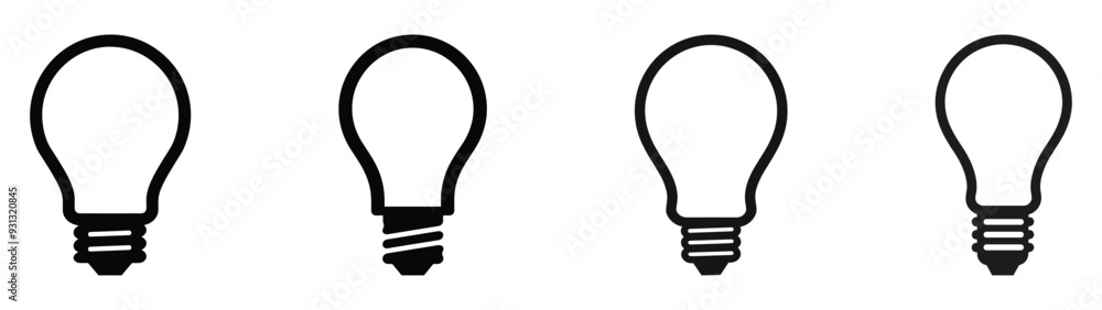 Light Bulb icon set, Idea icon symbol EPS 10 vector Light Bulb icon set, Idea icon symbol EPS 10 vector