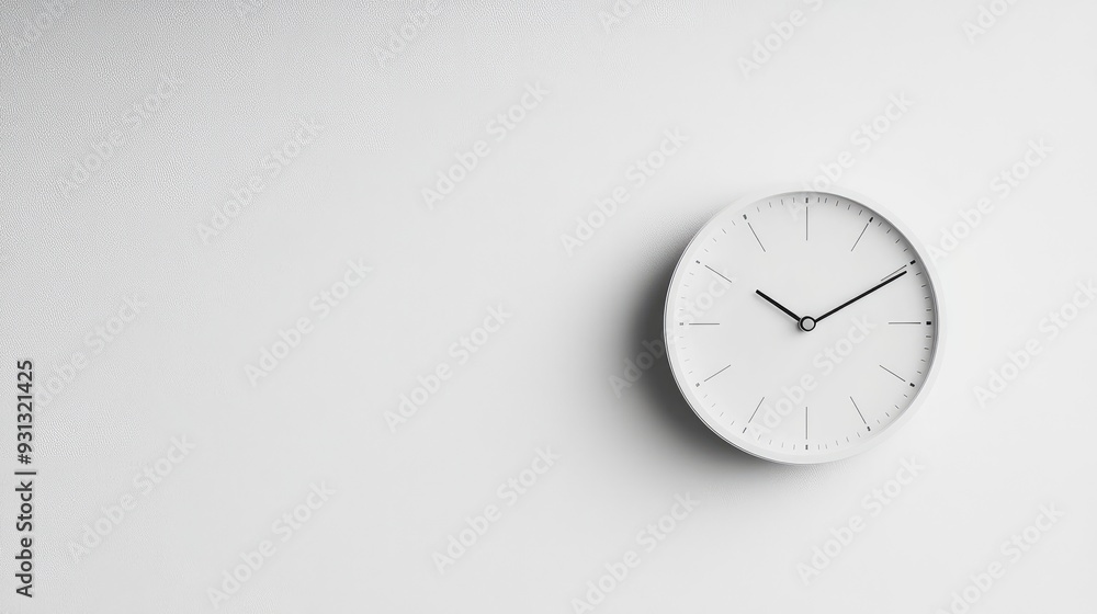 A minimalist white clock on a blank white wall, symbolizing the hidden passage of time. A minimalist white clock on a blank white wall, symbolizing the hidden passage of time.