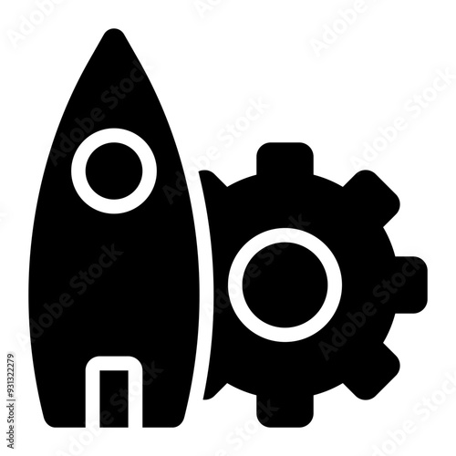aerospace engineering, rocket, spaceship, astronautics, astronautical engineering, engineering glyph or solid icon