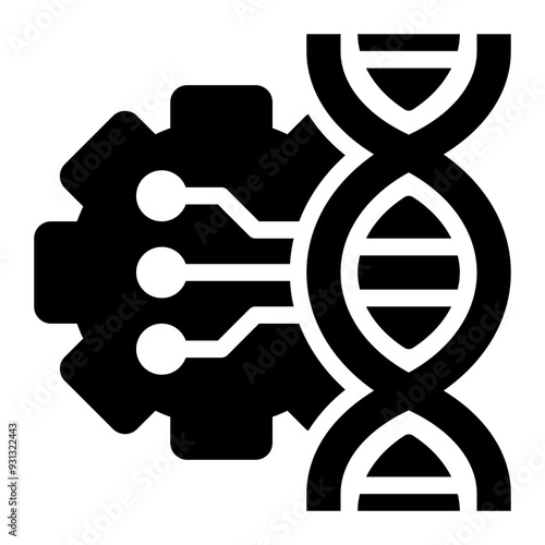 biotechnology, genetic engineering, biological engineering, bioengineering, engineering, biomechanic glyph or solid icon