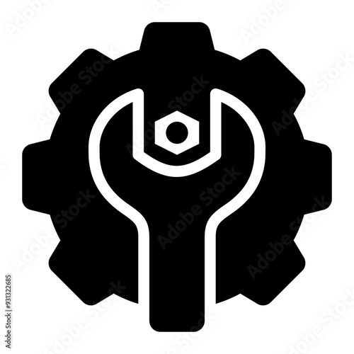 engineering, tools, machine, technical, technic, gears glyph or solid icon