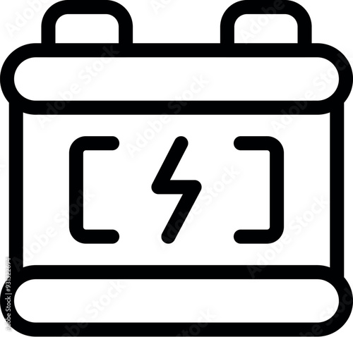 Simple icon of an accumulator battery providing electricity, perfect for projects related to energy, power, and electronics