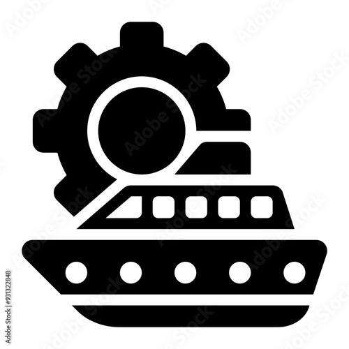marine engineering, naval engineering, ship building, engineering, ship, marine glyph or solid icon