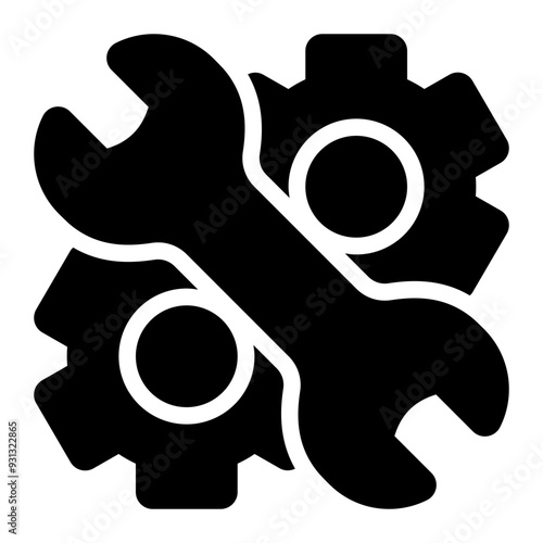 mechanical engineering, mechanics, engineering, machine, tools, repairing glyph or solid icon