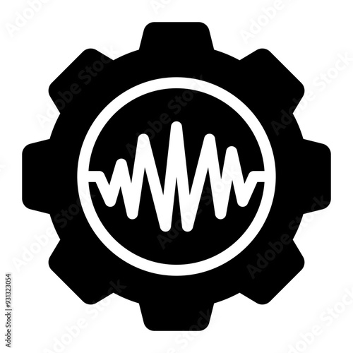 signal processing, signal, engineering, analysis, audio glyph or solid icon