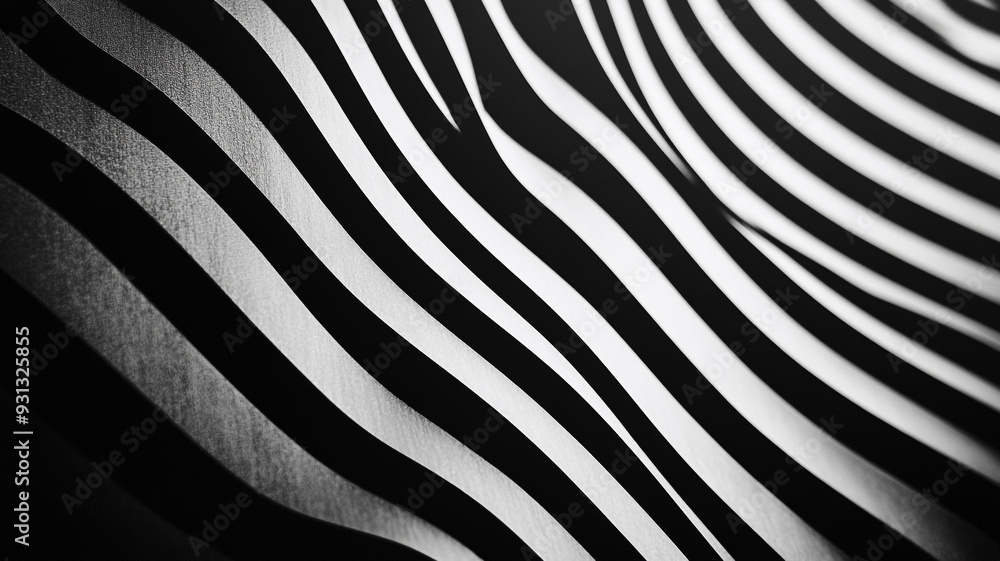 Black and white abstract pattern of wavy lines on textured surface Black and white abstract pattern of wavy lines on textured surface