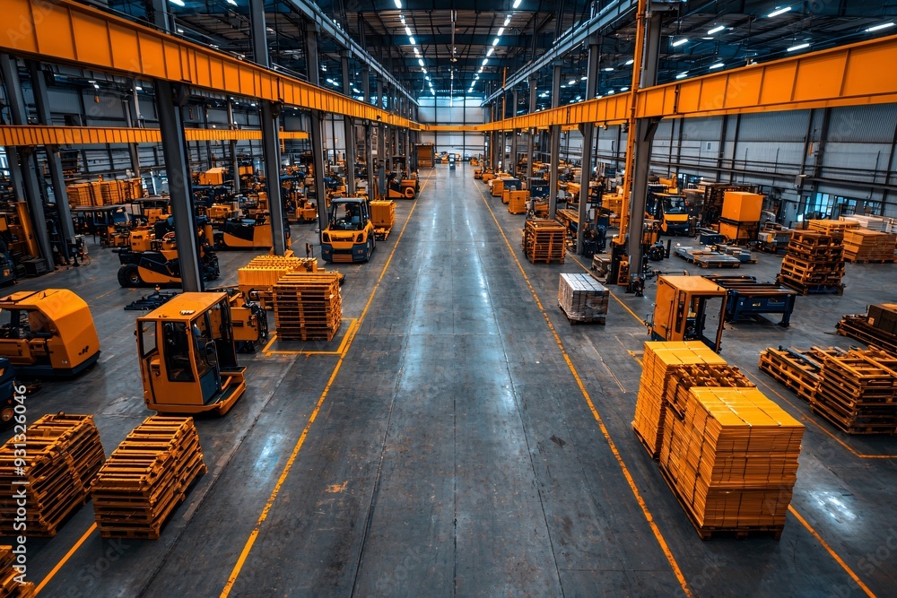 Fototapeta premium Forklift in a Warehouse.