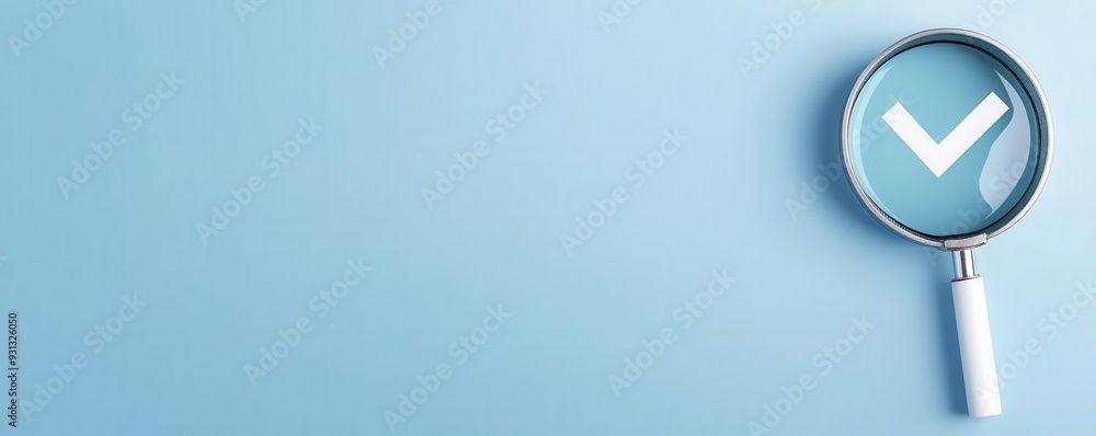 Insurance policy document with a magnifying glass and checkmark, symbolizing thorough verification and policy approval processes Insurance policy document with a magnifying glass and checkmark, symbolizing thorough verification and policy approval processes