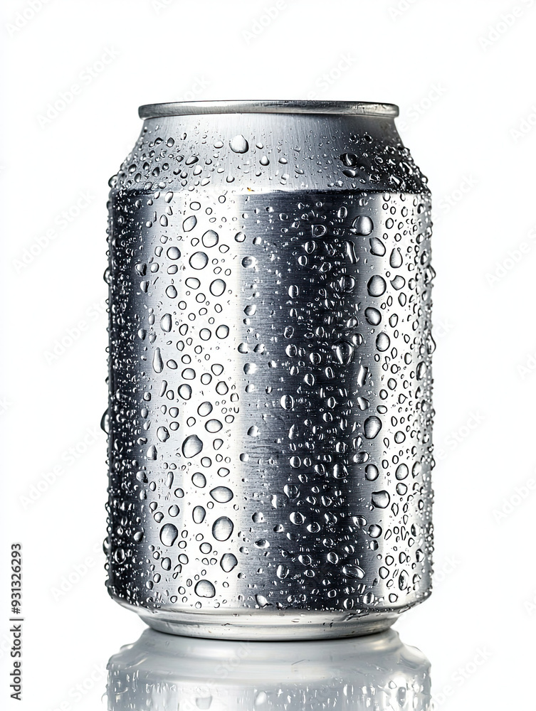 330 ml Aluminum Soda Can with Water Drops Isolated on a White Background, Detailed Close-Up of the Refreshing Beverage Can 330 ml Aluminum Soda Can with Water Drops Isolated on a White Background, Detailed Close-Up of the Refreshing Beverage Can