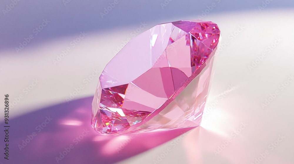 Pink Diamond Gemstone on a White Background Pink Diamond Gemstone on a White Background