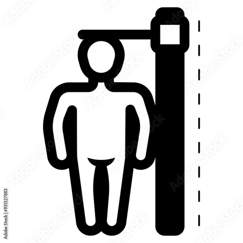 stadiometer for measuring human height icon