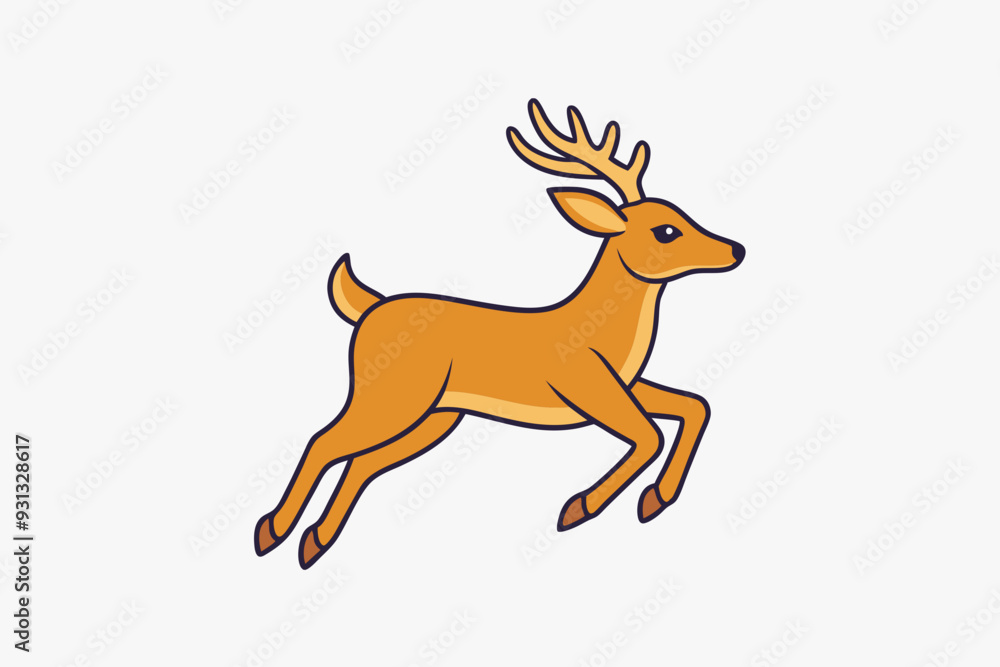 Minimalistic leaping deer vector art illustration Minimalistic leaping deer vector art illustration