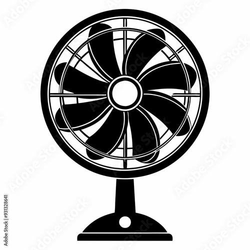 electric fan Black silhouette