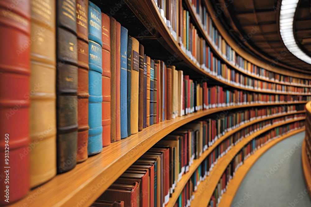 Bookshelves in a Library. Bookshelves in a Library.