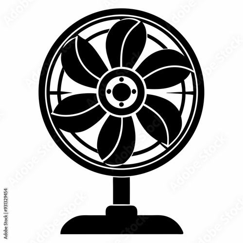 electric fan Black silhouette