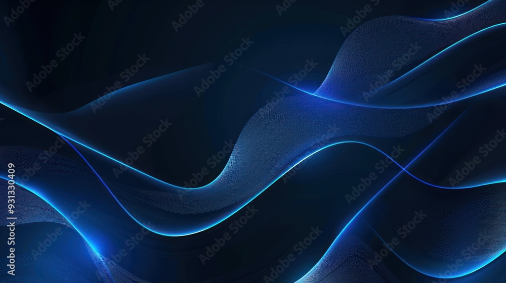 Abstract Blue Waves on a Dark Background Abstract Blue Waves on a Dark Background