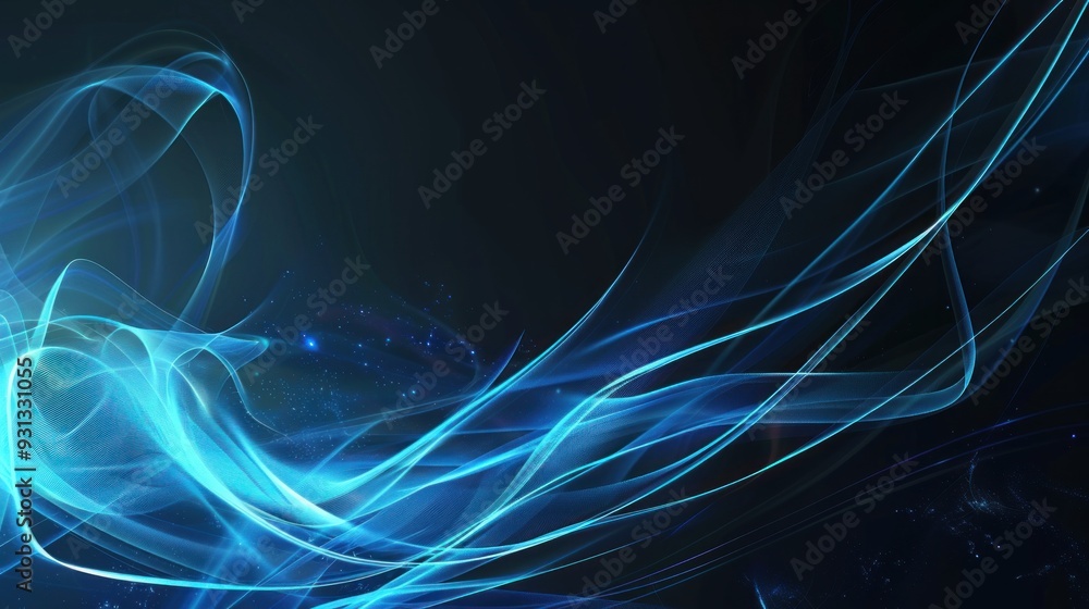 Abstract Blue Swirls on Dark Background Abstract Blue Swirls on Dark Background