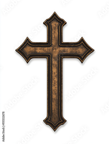 Cross Isolated on a White Background, Simple and Elegant Religious Symbol, Clean and Clear Design, High-Resolution Image of a Classic Cross Shape, Perfect for Faith-Based Projects