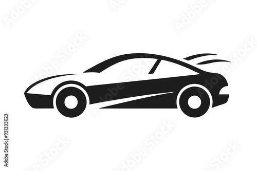 Car silhouette logo on white background