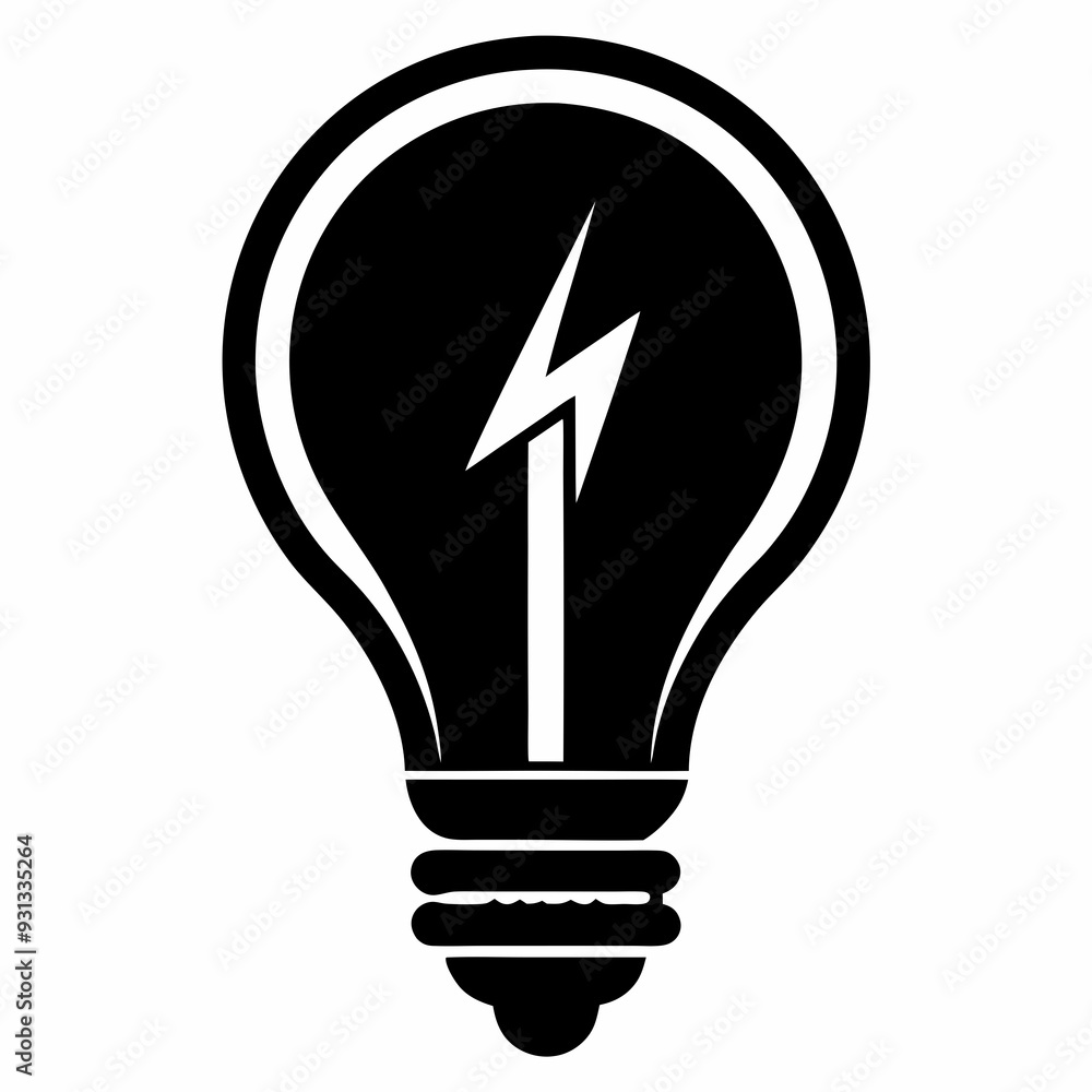 electric bulb Black silhouette electric bulb Black silhouette