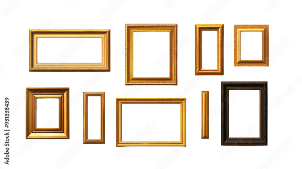 A collection of various elegant photo frames in different sizes and styles, perfect for showcasing artwork or photographs. A collection of various elegant photo frames in different sizes and styles, perfect for showcasing artwork or photographs.