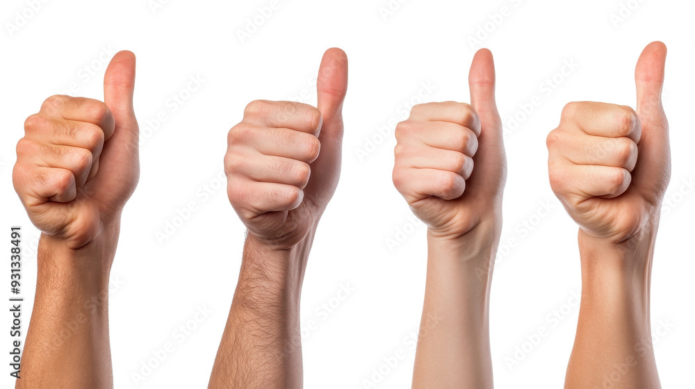 A diverse group of hands displaying thumbs up, symbolizing approval and positivity in various contexts.