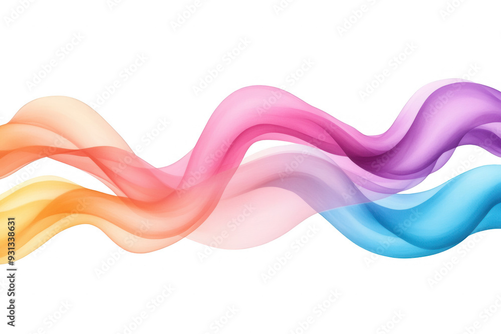 Fototapeta premium A vibrant wave of colorful flowing waves in shades of orange, pink, purple, and blue, suitable for creative backgrounds.