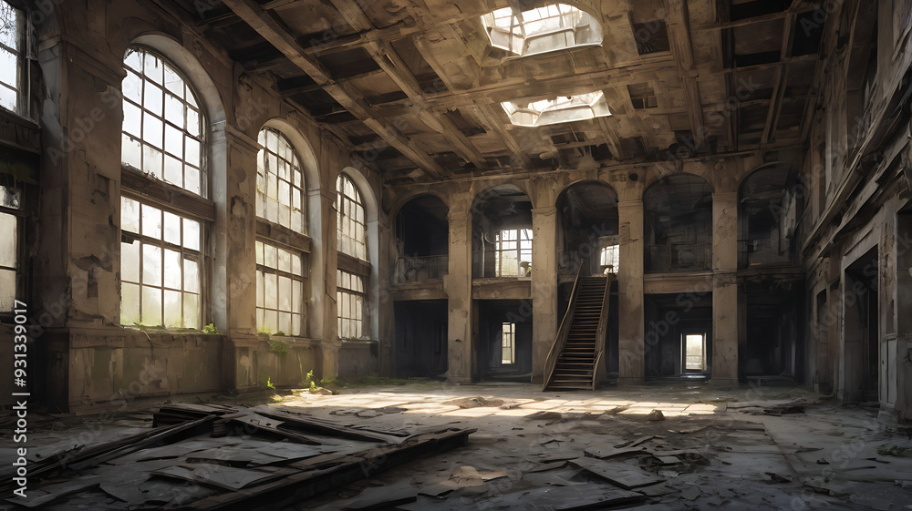 Interior of an old abandoned building Interior of an old abandoned building