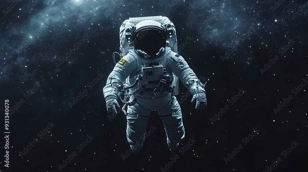 3D Rendering of an Astronaut Floating in Outer Space. 3D Rendering of an Astronaut Floating in Outer Space.